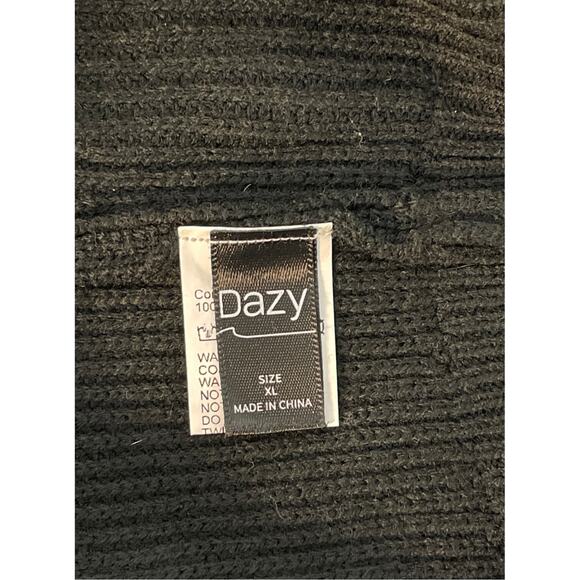 DAZY Women’s Ribbed Knit V-neck Sweater‎ Black Size XL Pre-owned - Picture 5 of 7